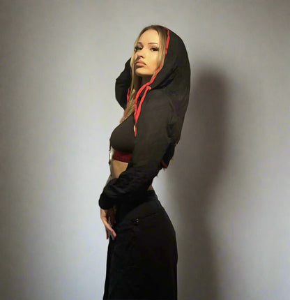 First Edition Pop Hood (black with red trim)